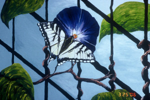 Early Morning Butterfly acrylic on canvas board 22x28